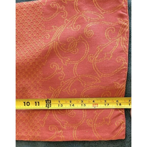 XOCHI Set 5 Woven Cotton Floral & Scroll Rust Muted Orange Placemat Set - Picture 8 of 9